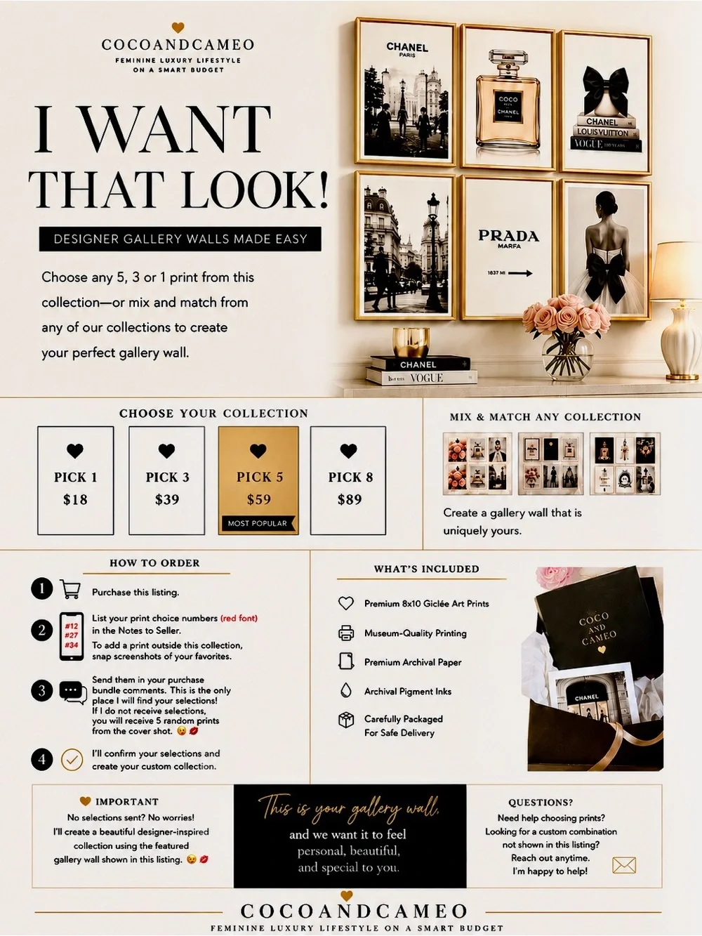 Luxury Fashion Book Stack 8x10 Fine Art Print | Blush Glam Closet Wall Décor - Picture 3 of 5